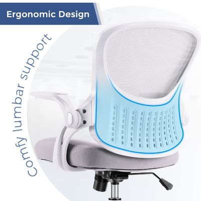 Direct Nylon Mesh Computer Chair met zachte armleuningen en gepoleerde lende steun