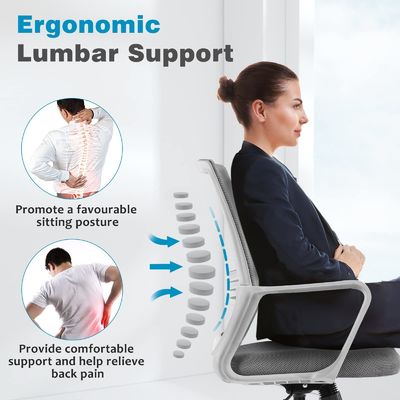 Ergonomische stoel voor thuisbureaus Gepersonaliseerde kleur Draaiende stoel met lumbale steun en armleuningen
