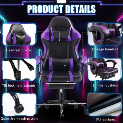 Hoogteverstelbare speelstoelen Home Office Ergonomische speelstoel met voetzorg