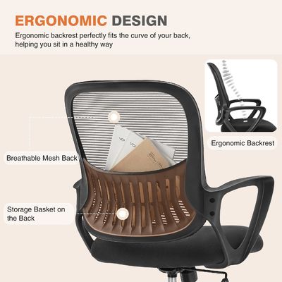 Verstelbare ergonomische kantoorbureaus en stoelen Mesh stoelen met comfortabele armleuningen