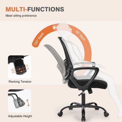 Verstelbare ergonomische kantoorbureaus en stoelen Mesh stoelen met comfortabele armleuningen
