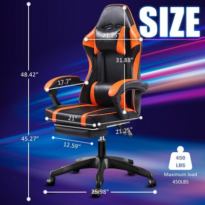 Persoonlijke kleur Ergonomische speelstoel met voetensteun en verstelbare hoogte