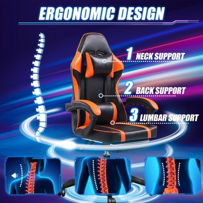 Persoonlijke kleur Ergonomische speelstoel met voetensteun en verstelbare hoogte