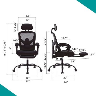 Postverpakking Ergonomische kantoorstoelen met rugleuning Gemaakte stoelen met lendenen
