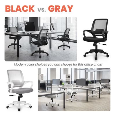 Foam Seat Mesh Computer Chair met lumbale steun Verstelbare ergonomische bureau stoel