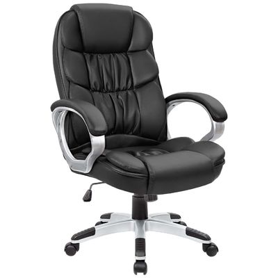 High Back Executive Office Chair met lumbale steun en verstelbare hoogte PU leer