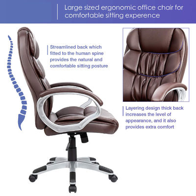 Executive Office Chair met verstelbare hoogte High Back Computer Desk Chair PU leer