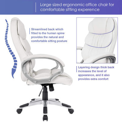 36.3lb High Back Computer Desk Chair met gepoleerde armleuningen en verstelbare hoogte