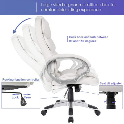 36.3lb High Back Computer Desk Chair met gepoleerde armleuningen en verstelbare hoogte
