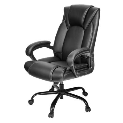 Leer gepoleerde Executive Desk Chair met verstelbare hoogte en ergonomische ondersteuning