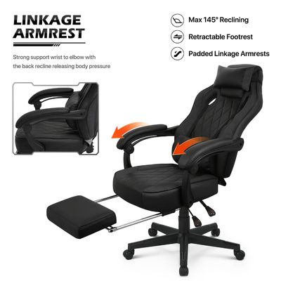 De PU-spelstoel van ALINUNU ergonomische racestijl verstelbaar voor lange spelsessies