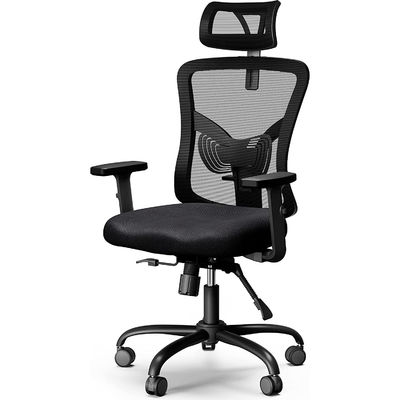 Moderne design hoge rug mesh kantoorstoel met verstelbare armsteun en lumbale steun
