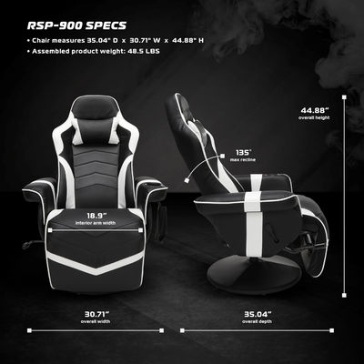 Computer Recliner Gaming Chair met voetzorg van ALINUNU Verstelbaar en gepoleerd