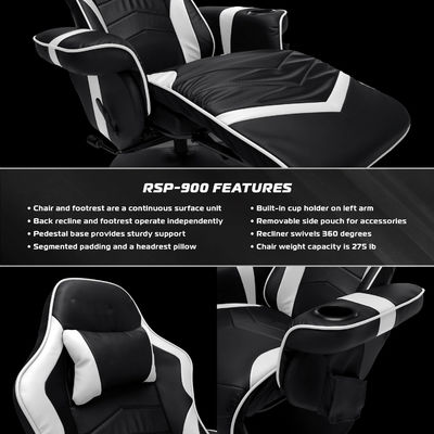 Computer Recliner Gaming Chair met voetzorg van ALINUNU Verstelbaar en gepoleerd