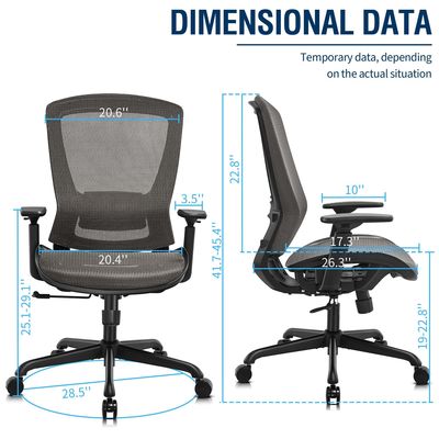 360 draaibaar/hoogteverstelbaar/steunbank met metalen gaas kantoorstoel ergonomische stevige werkstoel