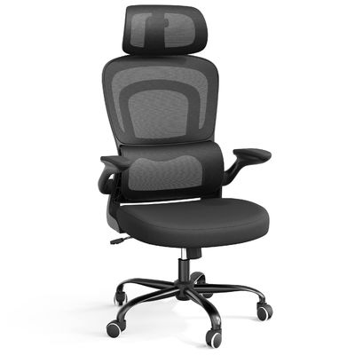Moderne ontwerp metalen ergonomische kantorenstoel met lendensteun en opvouwbare armen