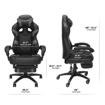 Geïntegreerde hoofdsteun Ergonomische computerstoel met modern ontwerp en ligstoelfunctie