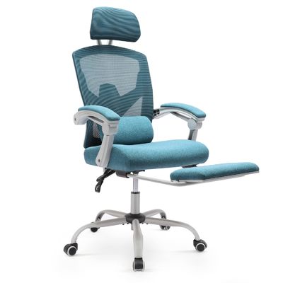 3 Gaslift ergonomische hoge rug kantoorstoel met lumbaal kussen en uittrekbare voetstaand