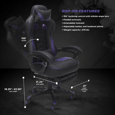 Postverpakking Modern ontwerp Ergonomische pc-computerstoel met geïntegreerde hoofdsteun