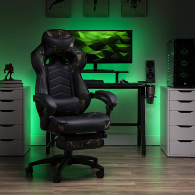 360 draaiende ergonomische pc-computerstoel gaming met geïntegreerde hoofdsteun hoogte aan te passen