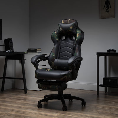 360 draaiende ergonomische pc-computerstoel gaming met geïntegreerde hoofdsteun hoogte aan te passen