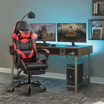 Ergonomische speelstoel met voetstaand en lumbaalsteun 20&quot;D x 25&quot;W x 46&quot;H/360 draaibaar