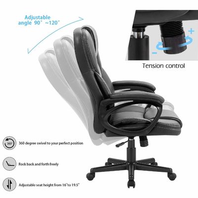Metalen Hoogste Back Office Executive Chair Verstelbare Managerial Home Desk Chair