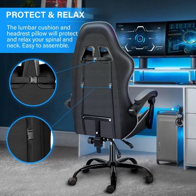 Ergonomische videogame stoel met voetenrest en lendenen steun 33 pond