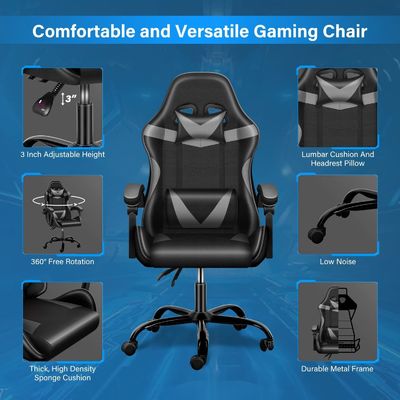 Ergonomische videogame stoel met voetenrest en lendenen steun 33 pond