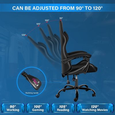 ALINUNU Gaming Room Computer Ergonomische videogame stoel met voetsteun en lumbaal steun