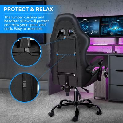 ALINUNU Gaming Room Computer Ergonomische videogame stoel met voetsteun en lumbaal steun