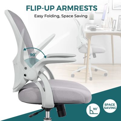 Postverpakking Y Ergonomisch gaasvormig Computerstafelstoel met lumbale steun en opvouwbare armen