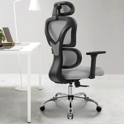 Comfortabele ergonomische kantoorstoel met hoge rug met 3 gaslift en ademend mesh