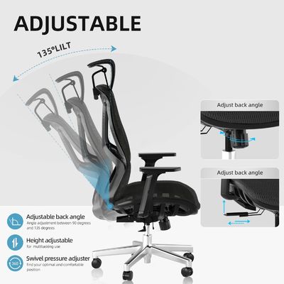 3 Gas Lift Ergonomische hoge rug kantoorstoel met dynamische stoel Design Stijl Modern