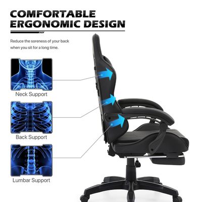Postverpakking MODERN DESIGN STYLE Verstelbare Gamer stoel met hoofdsteun en lendenen