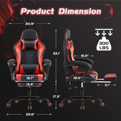 Draaiende stoel ALINUNU Ergonomische computerspelstoelen met massage en lendenen steun