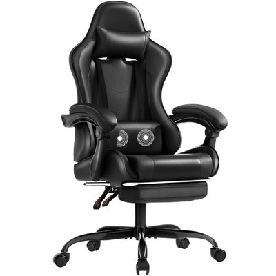 Modern stijl ergonomische computer gaming stoel met voetenrest en massage lumbale ondersteuning