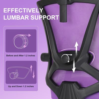 Acceptabele OEM ODM High Back Office Chair met verstelbare 2D Lumbal Support en Voetsteun