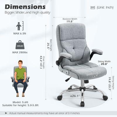 Moderne design stijl hoge rug Computer stoelen met lumbale steun Lift stoel
