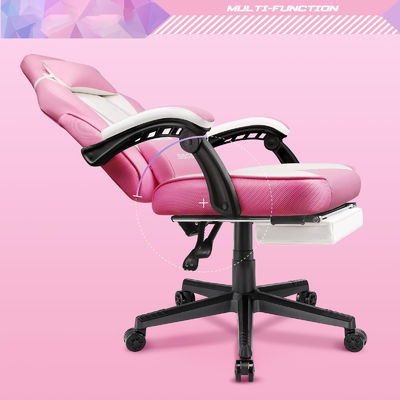 Aanpassen Racing Style Gaming Stoel met Voetsteun en Hoofdsteun 21.7 &quot;D x 27.2&quot;W x 47&quot;H