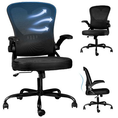 Flip-up arm ergonomische kantorenstoel met 360 draaien en hoogteverstelling