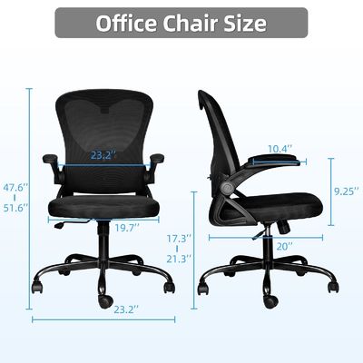 Flip-up arm ergonomische kantorenstoel met 360 draaien en hoogteverstelling
