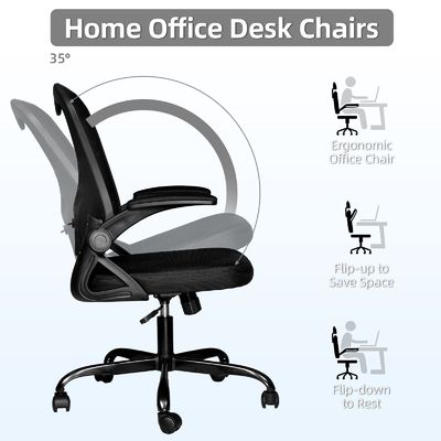Flip-up arm ergonomische kantorenstoel met 360 draaien en hoogteverstelling