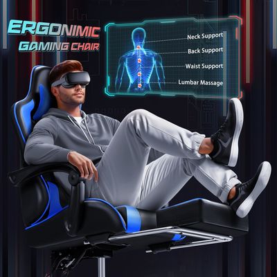 Synthetische leer racespelstoel met massage lendersteun en 360 draaiende stoel