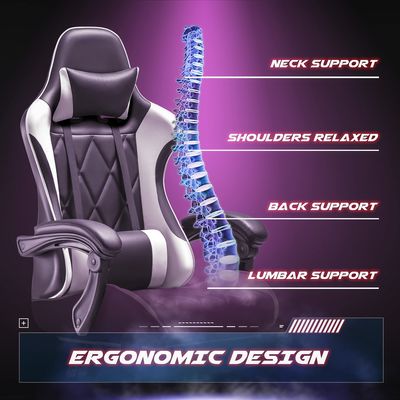 Computerstoel met 360 draaiende en hoogte aanpasbare ergonomische hoge rug videogame stoel