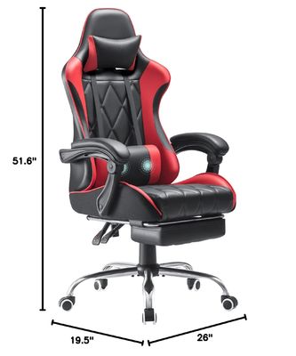 Computerspelruimte Draaiende stoel met massage lumbale steun en ergonomisch hoog rugontwerp
