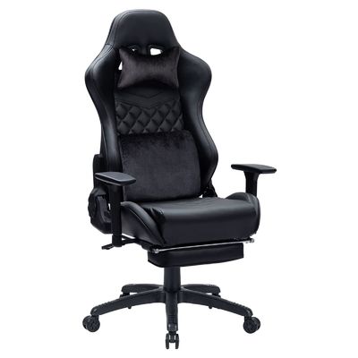 Office gaming stoel met voetsteun hoge rug verstelbare PU leer modern ontwerp