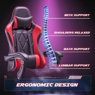Computerspelruimte Draaiende stoel met massage lumbale steun en ergonomisch hoog rugontwerp