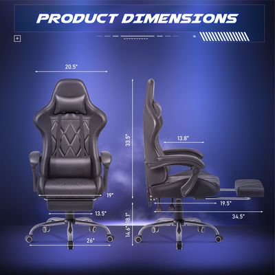 Computerspelruimte Racing Gaming stoel met voetsteun en massage Limbussteun hoge rug