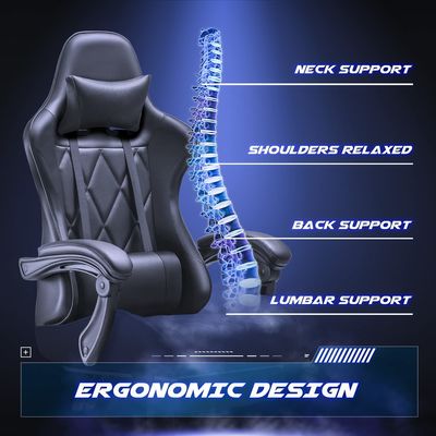 Computerspelruimte Racing Gaming stoel met voetsteun en massage Limbussteun hoge rug
